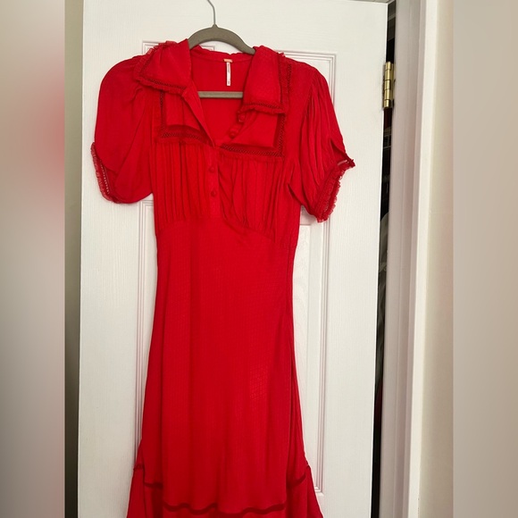Free People Warm Glow Red Mini Dress Size X-Small - Picture 5 of 5